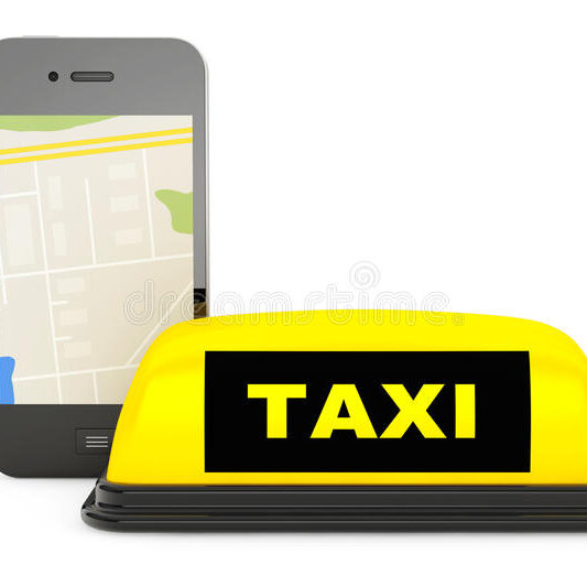 taxi-sign-mobile-phone-map-white-background-63036648